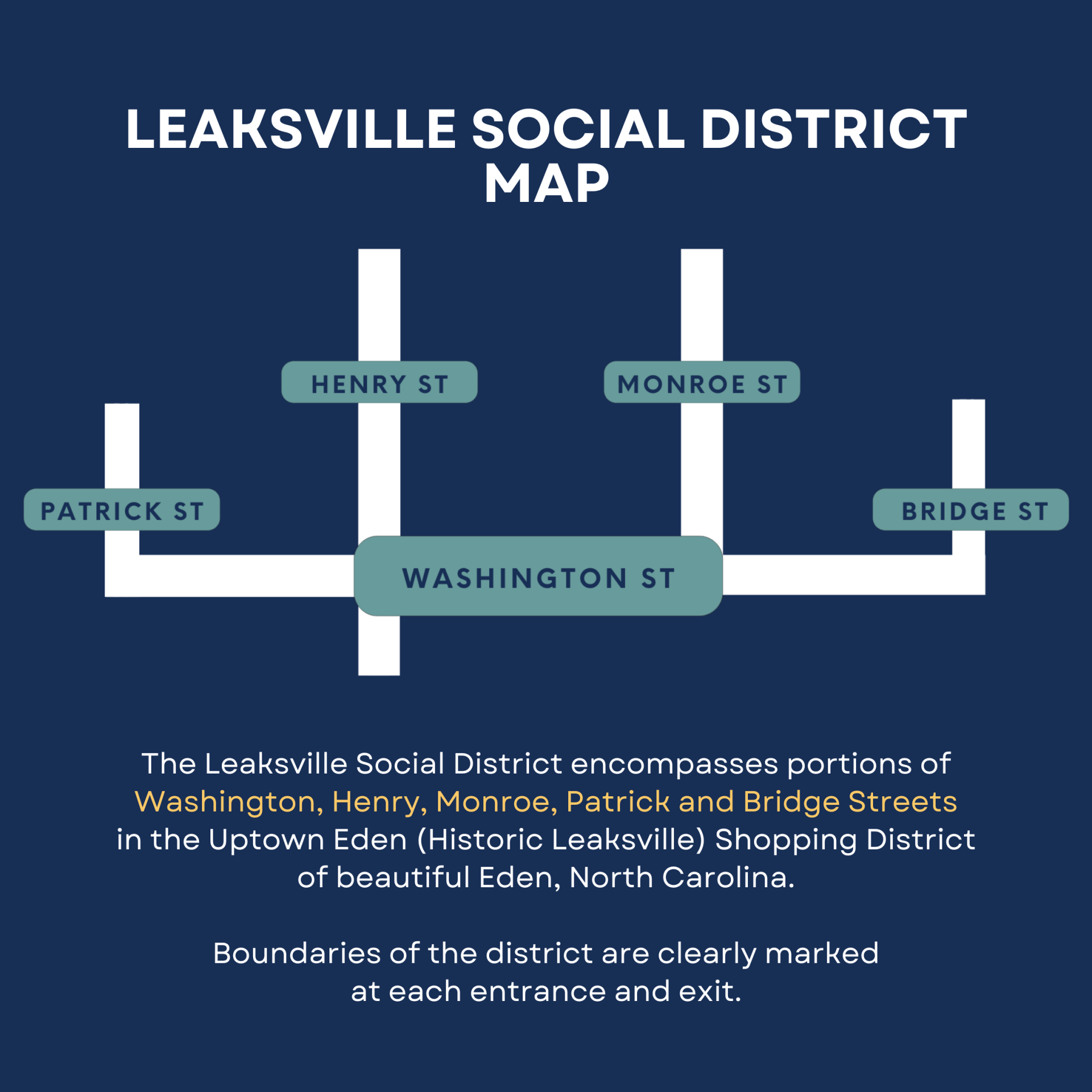 Leaksville Social District Sign - Map for Website